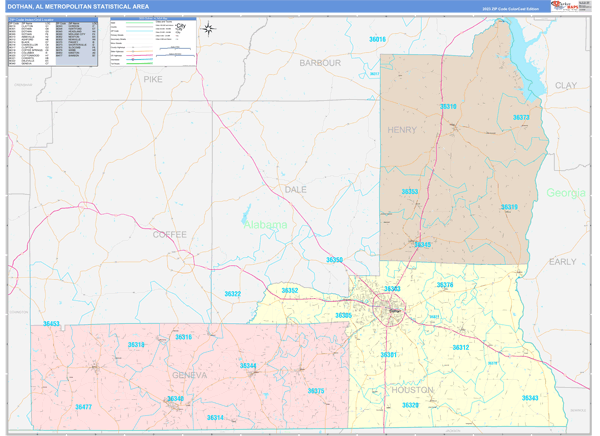 Dothan Metro Area Wall Map