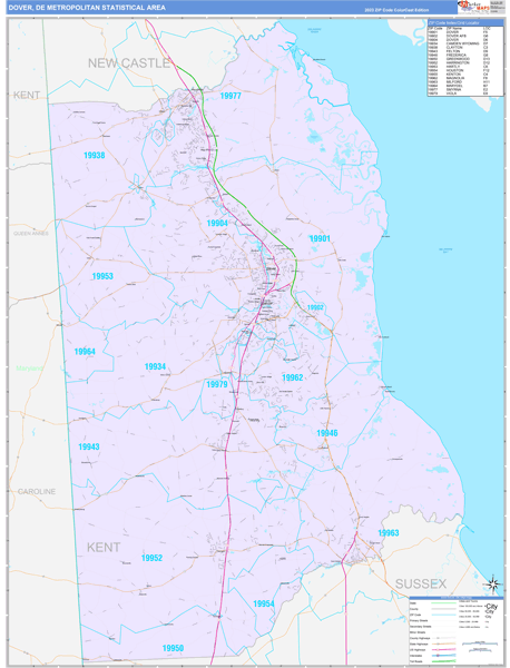 Dover Metro Area Wall Map