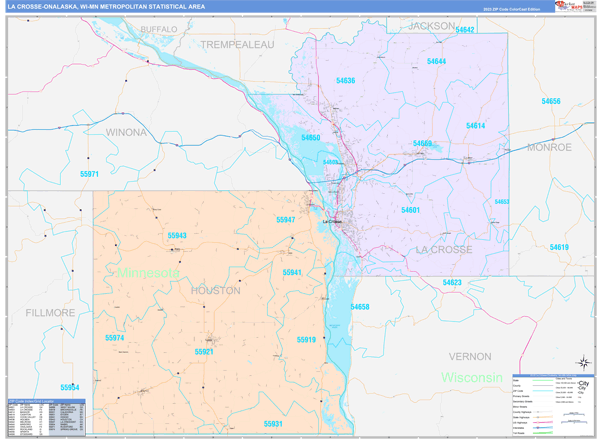 Maps of La Crosse-Onalaska Metro Area Wisconsin - marketmaps.com