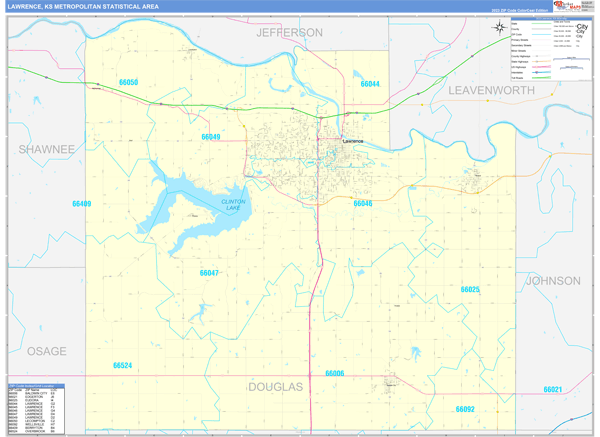 Lawrence Metro Area Wall Map