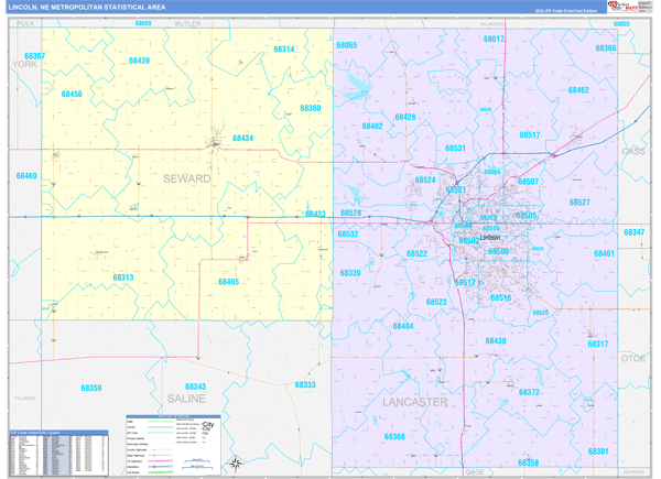 Lincoln Metro Area Wall Map