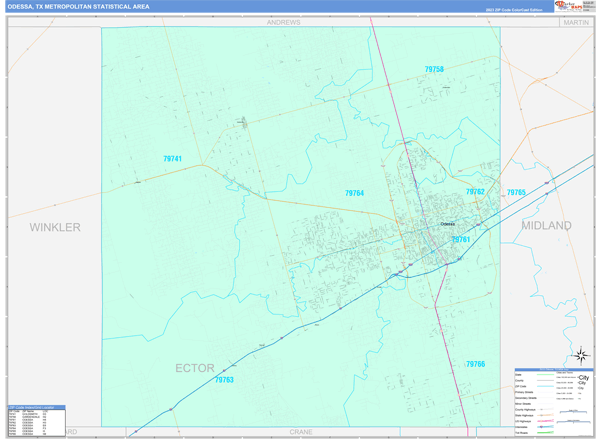 Odessa Metro Area Wall Map