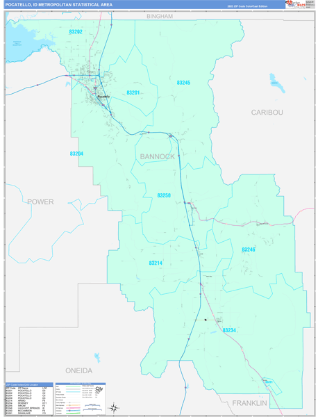 Pocatello Metro Area Wall Map