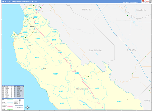 Salinas Metro Area Wall Map