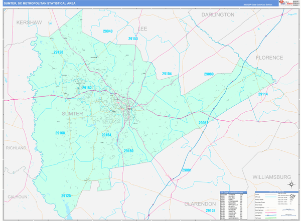 Sumter Metro Area Wall Map