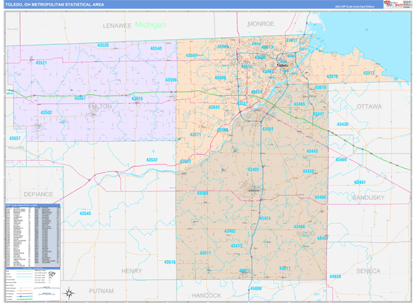 Toledo Metro Area Wall Map