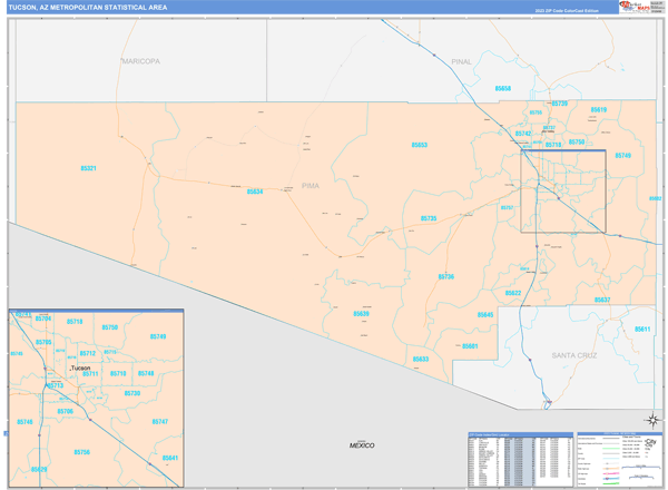 Tucson Az Zip Codes Zones Map London Top Attractions Map