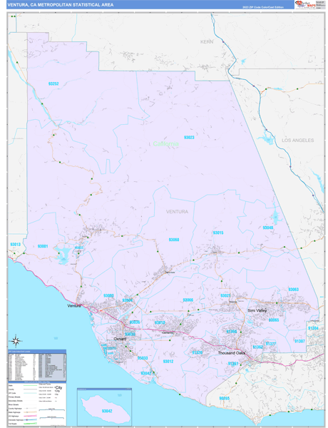 Ventura Metro Area Wall Map