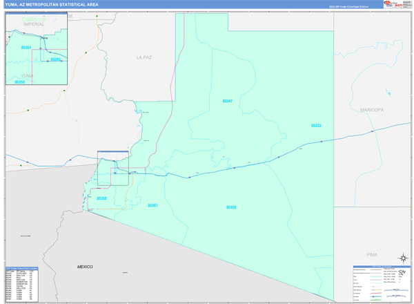 Yuma Metro Area Wall Map