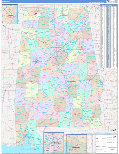 Alabama State Map Book Color Cast Style