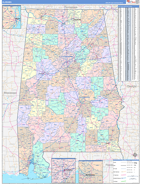 Alabama  Wall Map