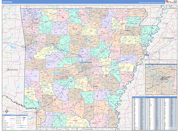 Arkansas  Wall Map