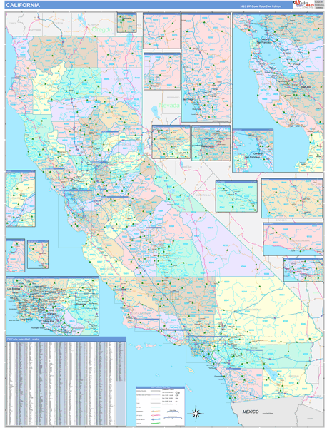 California State Digital Map Color Cast Style