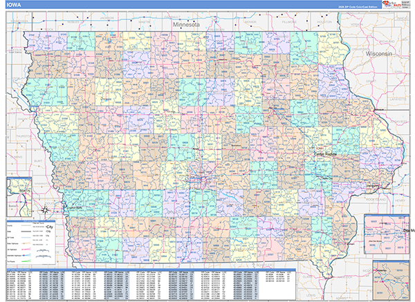 Iowa  Wall Map