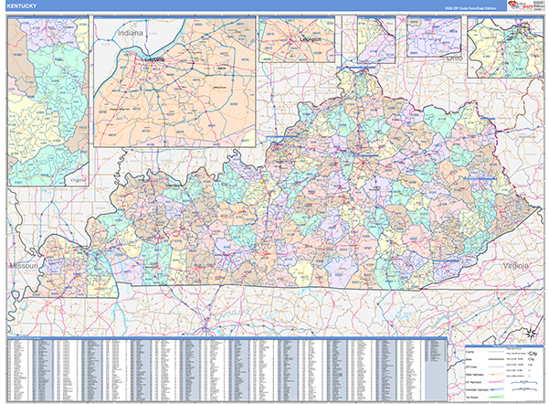 Kentucky  Wall Map