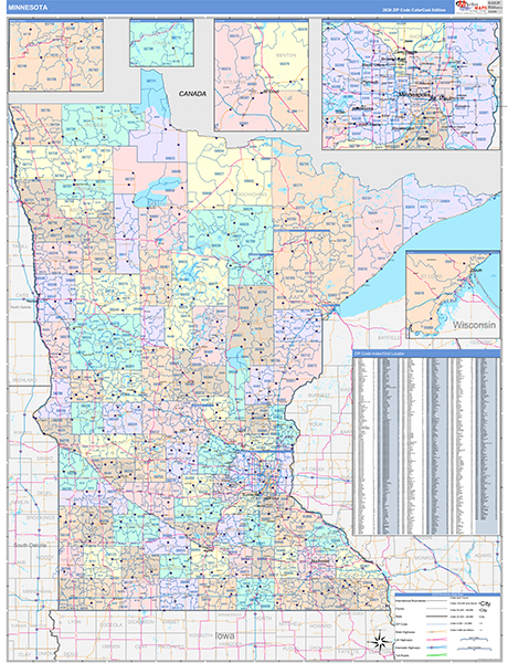 Minnesota  Wall Map