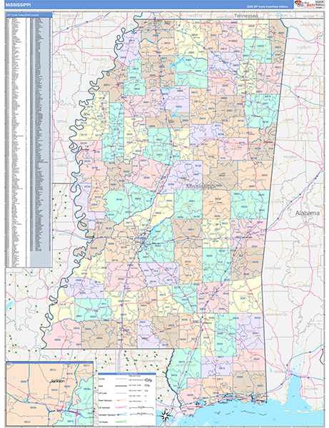 Mississippi Zip Code Map