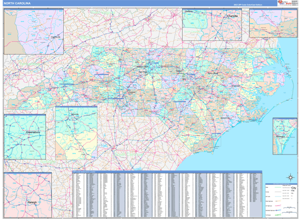 North Carolina Zip Code Maps Color Cast