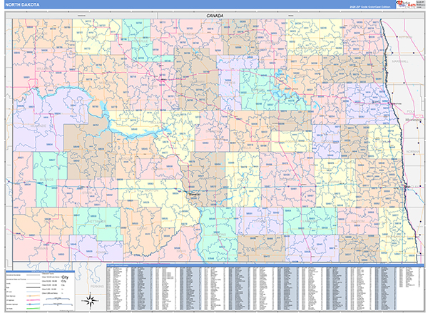 North Dakota  Wall Map