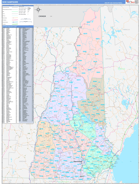 New Hampshire  Wall Map