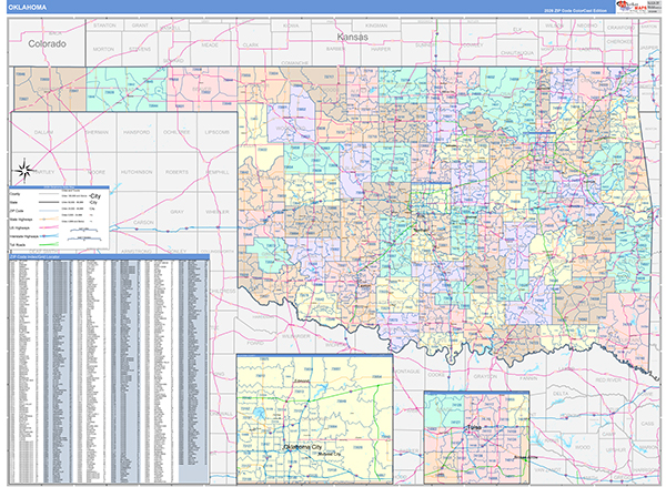 Oklahoma Zip Code Map