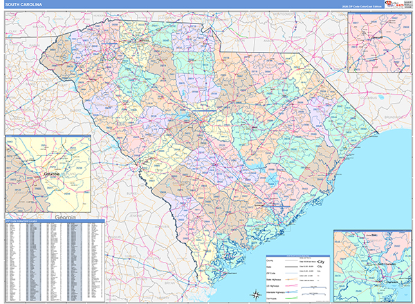 South Carolina  Wall Map