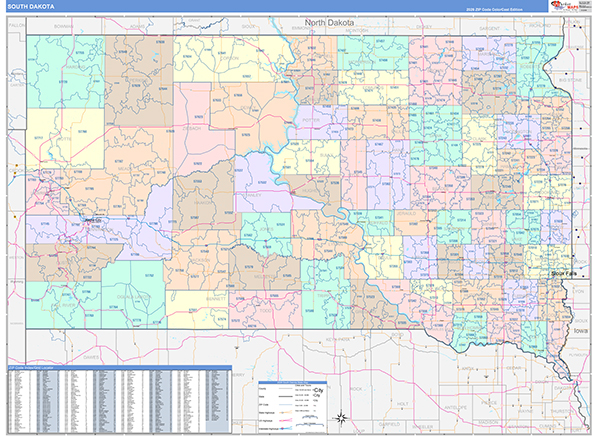 South Dakota  Wall Map