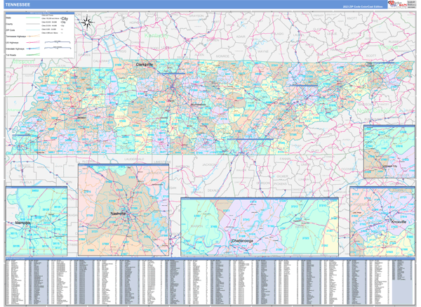 Tennessee  Wall Map