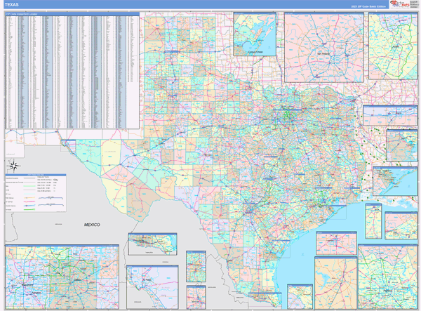 Texas State Map Book Color Cast Style