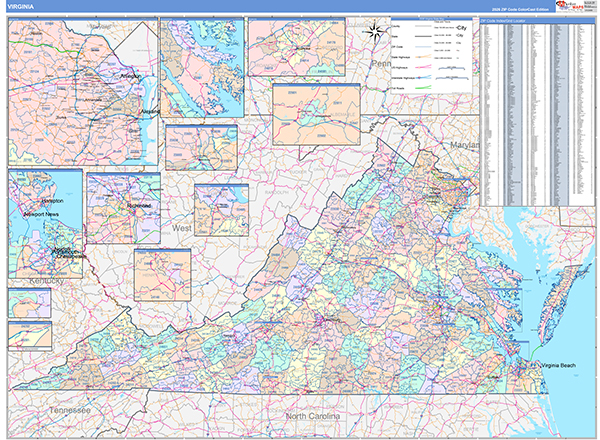 Virginia  Wall Map