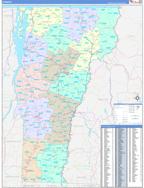 Vermont State Map Book Color Cast Style