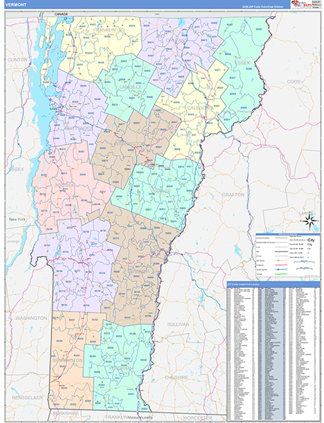 Vermont Zip Code Map