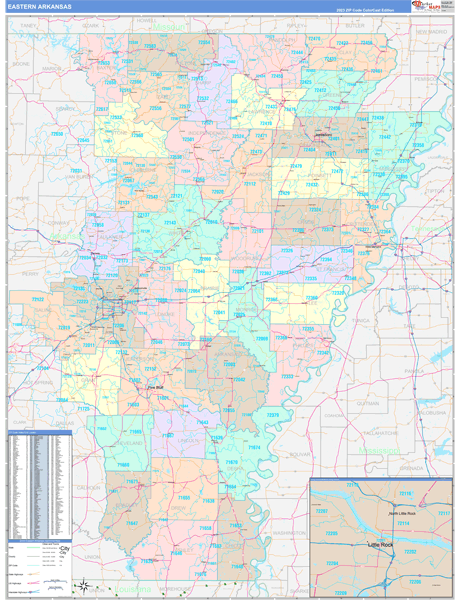 Ouachita County, AR Wall Map Premium Style