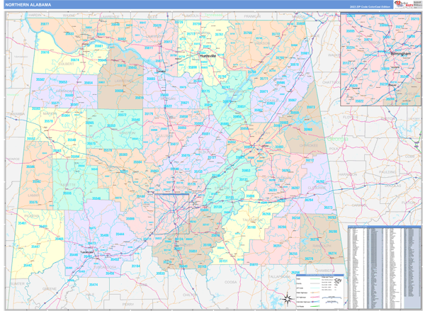 Alabama Northern  Wall Map