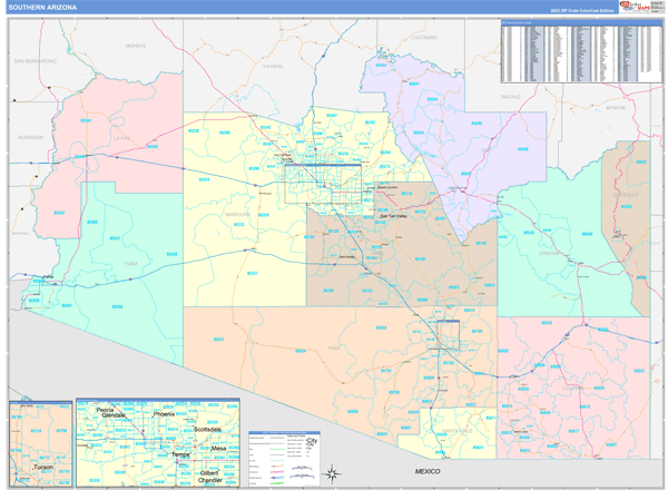 Arizona Southern  Wall Map