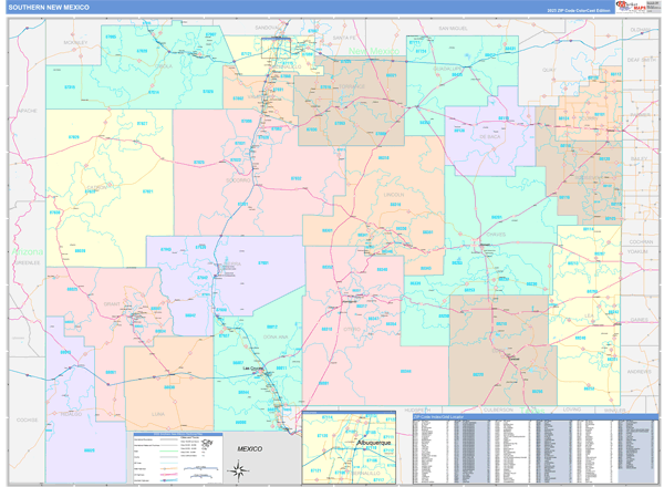 New Mexico Southern  Wall Map