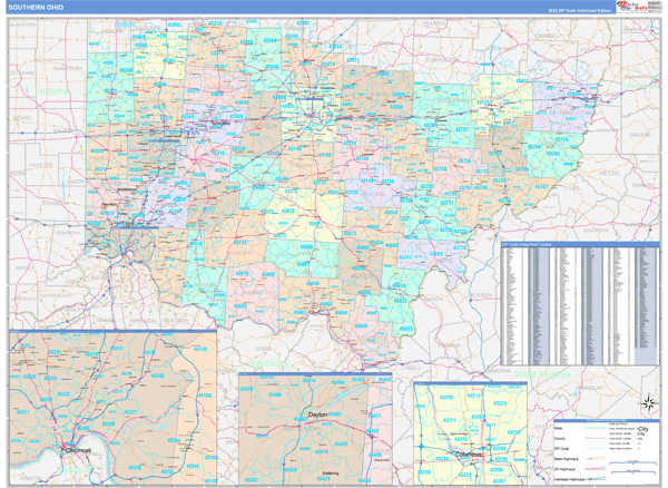 Ohio Southern  Wall Map
