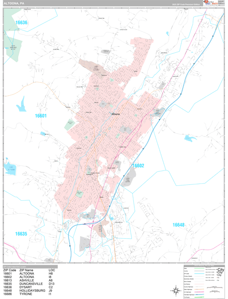 Altoona City Digital Map Premium Style