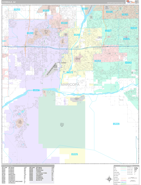 Avondale, AZ Wall Map