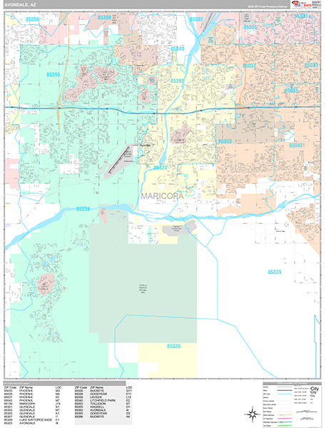 Avondale, AZ Zip Code Map