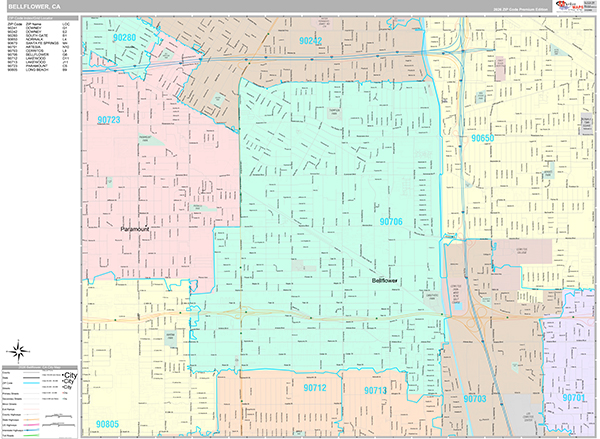Bellflower Map Premium Style