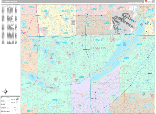 Bloomington, MN Wall Map