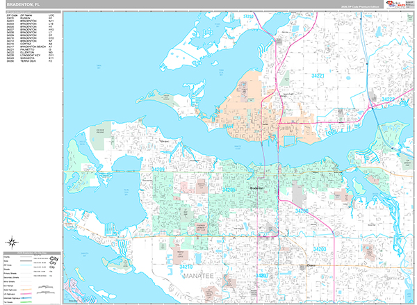 Bradenton, FL Zip Code Map