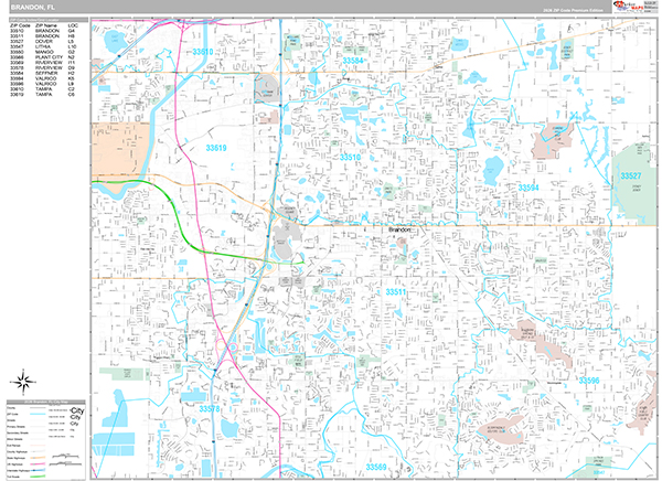 Brandon, FL Zip Code Map