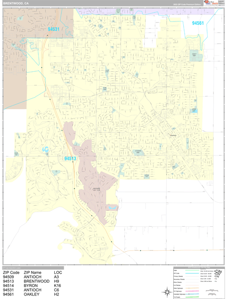 Brentwood City Digital Map Premium Style