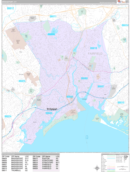 Bridgeport City Map Book Premium Style