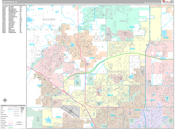 Broomfield, CO Zip Code Map