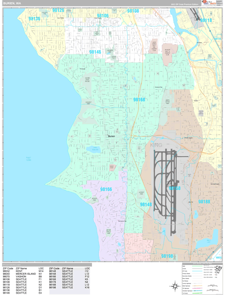 Burien City Digital Map Premium Style