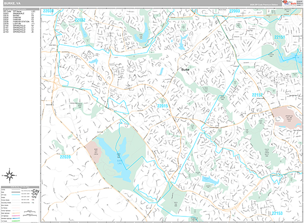 Burke Wall Map Premium Style