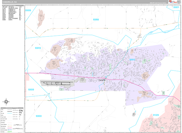 Camarillo Map Premium Style